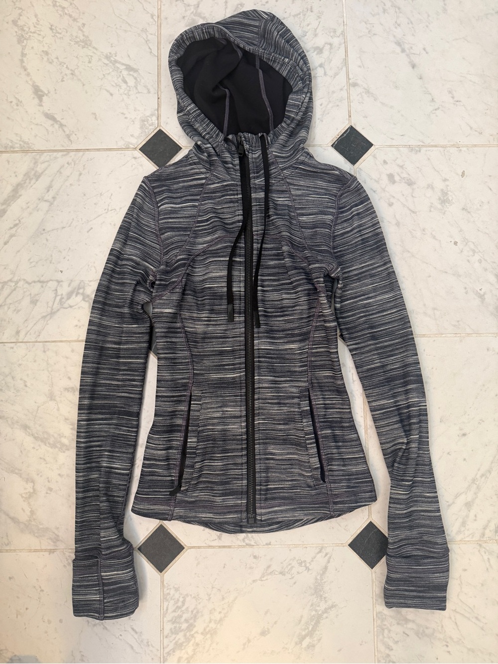 lululemon athletica define Striated Gray Hooded Zip Jacket